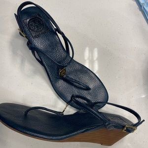 Tory Burch leather healed thong sandals